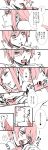  1boy 1girl bangs comic couple darling_in_the_franxx fringe hetero hiro_(darling_in_the_franxx) horns long_hair monochrome oni_horns pink sakuragouti short_hair speech_bubble translation_request zero_two_(darling_in_the_franxx) 