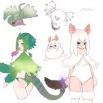  13oooo animal_humanoid brown_eyes capcom clothed clothing dragon dragon_humanoid female green_hair hair humanoid inner_ear_fluff monster_hunter paolumu partially_clothed pukei-pukei scalie tongue tongue_out video_games white_hair wyvern yellow_eyes 