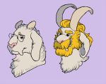  asgore_dreemurr beard boss_monster caprine eyewear facial_hair fangs fur glasses horn long_ears mammal nikodavis simple_background toriel undertale video_games white_fur 