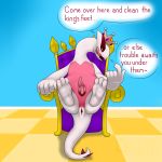  2018 3_toes anthro anus blush butt chair crown darkwufflez dialogue digital_media_(artwork) english_text erection feet foot_focus hi_res inside legendary_pok&eacute;mon legs_up looking_at_viewer lugia male naughty_face nintendo nude penis pok&eacute;mon pok&eacute;mon_(species) shiny_pok&eacute;mon sitting solo speech_bubble spread_legs spreading tapering_penis text throne toes tongue tongue_out video_games 