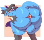  anthro anus backsack balls big_butt butt canine looking_at_viewer lucario male mammal nintendo penis pok&eacute;mon pok&eacute;mon_(species) presenting solo spreading trinityfate62 video_games 
