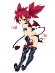  boots breasts butt clothed clothing collar demon disgaea ear_piercing etna female footwear gloves hair hidekichi humanoid membranous_wings nipples not_furry partially_clothed piercing pointy_ears red_eyes red_hair simple_background small_breasts solo tongue tongue_out video_games white_background wings 