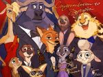  2017 antelope anthro benjamin_clawhauser bovine buffalo canine cape_buffalo caprine cheetah chief_bogo clothed clothing dawn_bellwether disney emmitt_otterton feline female fennec finnick flash_slothmore fox fully_clothed fur gazelle gazelle_(zootopia) green_eyes judy_hopps lagomorph male mammal mrs._otterton mustelid nick_wilde otter purple_eyes rabbit sheep simple_background sloth yuzutamago zootopia 