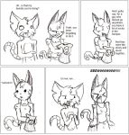  2009 clothed clothing dialogue feline humor mammal monochrome rodent spunkyfull traditional_media_(artwork) 