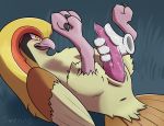  animal_genitalia animal_penis anus avian beak bird cloaca clothing disembodied_hand erection feathers feral gloves hi_res lube lying male nintendo on_back penis pidgeot pink_penis pok&eacute;mon pok&eacute;mon_(species) precum slit solo svenno video_games 