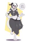  anthro bear boosterpang bulge clothed clothing english_text horn hybrid hyper hyper_bulge hyper_thighs male mammal open_mouth panda smile solo standing text underwear wide_hips 