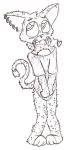  &lt;3 2009 blush bottomless clothed clothing cute_fangs feline male mammal monochrome ocelot spunkyfull suggestive traditional_media_(artwork) 