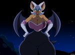  bat big_breasts big_butt breasts butt female looking_at_viewer mammal redraw rouge_the_bat solo sonic_(series) superix wings 