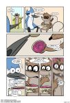  anthro avian beak bird cartoon_network comic dialogue english_text male mammal mordecai_(regular_show) muskie procyonid raccoon regular_show rigby_(regular_show) sitting sofa text tolok 