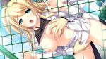  blonde_hair blush breasts censored game_cg green_eyes kobayakawa_shiho_(moteore) mote_sugite_shuraba_na_ore nipples pussy sayori 