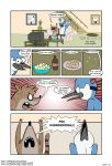  anthro avian beak bird cartoon_network comic dialogue english_text food mammal mordecai_(regular_show) muskie procyonid raccoon regular_show rigby_(regular_show) sitting sofa text tolok 