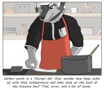  canine colrblnd_(artist) comic cooking dog duzt_(artist) english_text malamute male mammal measureup text walter_moss 