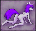  2018 all_fours animal_genitalia animal_pussy anus blue_eyes breasts clitoris equine equine_pussy female fur hair hooves horn lichfang looking_at_viewer looking_back mammal nude presenting purple_fur purple_hair pussy raised_tail side_boob solo unicorn 