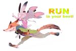  2018 absurd_res anthro barefoot blush canine clothed clothing dipstick_ears dipstick_tail disney eyes_closed female fox fur green_eyes group hi_res judy_hopps ketuusage2 lagomorph male mammal multicolored_tail necktie nick_wilde on_shoulders open_mouth open_smile pants purple_eyes rabbit shirt simple_background size_difference smile white_background zootopia 