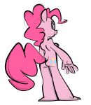  anthro anthrofied blue_eyes breasts butt cutie_mark equine eyelashes female friendship_is_magic hair horse looking_at_viewer looking_back mammal my_little_pony nude oddjuice pink_hair pinkie_pie_(mlp) pony rear_view simple_background sketch solo standing white_background 