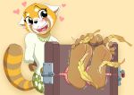  aggressive_retsuko bdsm bondage bound caroo feathers foot_focus laugh mammal red_panda retsuko sanrio tickle_torture tickling 