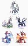  5others alternate_form anocurry antennae aura chandelure character_name claws company_connection creatures_(company) dragon feathers fire_emblem fire_emblem_if flower fusion game_freak gen_3_pokemon gen_4_pokemon gen_5_pokemon grey_background highres horns milotic multiple_others my_unit_(fire_emblem_if) nintendo pokemon pokemon_(creature) primal_groudon shaymin simple_background sitting spiked_tail spikes tail wings 