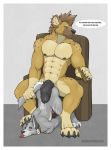  2018 4_toes 5_fingers abs anthro anthro_on_anthro armchair ass_up biceps big_dom_small_sub black_penis brown_countershading brown_hair brown_spots canine chair cheek_tuft cigar claws collar countershade_face countershade_tail countershade_torso countershading dialogue directional_arrow dissimulated domination duo ear_piercing english_text erection eyebrows eyelashes front_view full-length_portrait fur glans gloves_(marking) grey_claws grey_fur grey_tail hair half-closed_eyes holding_object humanoid_penis hyena imminent_sex inside interspecies larger_male looking_aside looking_pleasured lying male male/male male_domination mammal markings multicolored_fur muscular muscular_male nude on_front on_ground penis penis_size_difference piercing pink_penis portrait precum prostitution sex_slave short_hair signature sitting size_difference smaller_male socks_(marking) speech_bubble spots spotted_fur striped_fur stripes submissive_male tail_grab tan_countershading tan_fur text toeless_(marking) toes tongue tongue_piercing trystan_(dissimulated) tuft two_tone_fur two_tone_tail vein veiny_penis white_countershading white_fur white_stripes white_tail wolf yellow_eyes yellow_fur 
