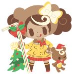  :p bear_hat bow brown_footwear brown_hair christmas christmas_tree coat dark_skin drinking_straw full_body hand_on_hip hat hat_bow highres multicolored_hair official_art palmtop_yukico-tan pleated_skirt red_skirt santa_hat skirt smile socks solid_oval_eyes solo streaked_hair stuffed_animal stuffed_toy teddy_bear teracco tongue tongue_out transparent_background white_bow winter_clothes winter_coat yukico-tan yukijirushi 