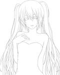  bad_id bad_pixiv_id bare_shoulders greyscale hand_on_own_chest hatsune_miku hinase_kanoto lineart long_hair monochrome solo transparent_background twintails very_long_hair vocaloid 