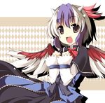  brown_eyes fujy head_wings horns multicolored_hair short_hair single_head_wing solo tokiko_(touhou) touhou wings 