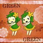  alternate_costume bad_id bad_pixiv_id chibi green_green_midori-mushi_(vocaloid) green_hair gumi multiple_girls sonika vocaloid 