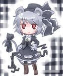  alternate_costume animal_ears dress grey_hair hat kugelschreiber mouse_ears mouse_tail nazrin pantyhose red_eyes short_hair solo tail touhou 