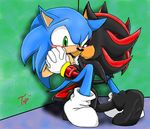  blush gay green_eyes hedgehog male mammal red_eyes sega shadow_the_hedgehog sonic_(series) sonic_team sonic_the_hedgehog unknown_artist 