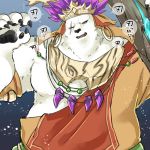  2018 anthro bear clothed clothing crushfang_(sdorica_sunset) fur japanese_text male mammal overweight overweight_male polar_bear sa_ba_can sdorica_sunset solo text white_fur 