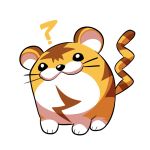  ? black_eyes closed_mouth creature full_body kotora_(pokemon) lightning_bolt looking_at_viewer mary_cagle no_humans paws pokemon pokemon_(creature) pokemon_gsc_beta simple_background solo striped_tail tail tail_raised whiskers white_background 