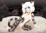  1girl artist_request blue_eyes cat furry open_mouth solo tashiro_yuu white_hair 