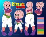  alien blush breasts clothed clothing dragon_ball dragon_ball_z female green_eyes humanoid looking_at_viewer majin model_sheet nipple_bulge not_furry open_mouth signature solo techsupportgirls tongue 