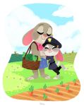  bonnie_hopps carrot clothing cloud cub daughter disney duo female food holidays hug judy_hopps lagomorph lettuce mammal mother mother&#039;s_day mother_and_daughter official_art parent plaid police_uniform rabbit uniform unknown_artist vegetable young zootopia 
