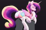  2018 butt clothing cutie_mark digital_media_(artwork) equine eyes_closed feathered_wings feathers female feral friendship_is_magic hair hi_res horn legwear long_hair mammal multicolored_hair my_little_pony ncmares panties princess_cadance_(mlp) simple_background solo underwear winged_unicorn wings 