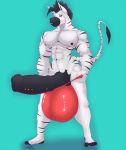  angrypotato96 animal_genitalia anthro balls big_balls bulge clothing equine frenum_piercing genital_piercing huge_balls hyper hyper_balls hyper_penis looking_at_viewer male mammal muscular muscular_male pecs penis penis_piercing piercing sheath smile solo speedo standing swimsuit underwear vein veiny_penis zebra 