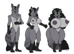  2018 animal_genitalia anthro balls big_breasts black_hair blackshirtboy blue_eyes breast_expansion breasts butt_expansion canine chest_tuft coyote female gender_transformation hair huge_breasts long_hair male mammal maxcoyote mtf_transformation nipples nude open_mouth potion pussy sheath shrinking simple_background solo standing surprise transformation tuft white_background wide_hips 