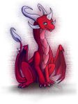  2014 digital_media_(artwork) dragon feral horn membranous_wings red_scales scales scalie sitting smile solo western_dragon wings xx-starduster-xx 