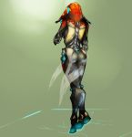  alien breasts butt datareaper female green_background hi_res hood humanoid ivara_(warframe) lewdreaper not_furry rear_view simple_background solo standing tenno video_games warframe 