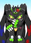  2016 ambiguous_gender bikini blush clothed clothing embarrassed flower humanoid kageyama legendary_pok&eacute;mon looking_at_viewer nintendo not_furry plant pok&eacute;mon pok&eacute;mon_(species) solo sweat swimsuit video_games zygarde_complete 