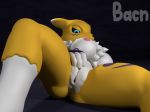  2018 3d_(artwork) animated anthro anus bacn big_breasts black_sclera blue_eyes breasts claws clothed clothing digimon digital_media_(artwork) female fingering fur lying mammal masturbation nipples nude on_back penetration pussy renamon simple_background solo spread_legs spreading topless tuft vaginal vaginal_fingering vaginal_penetration 