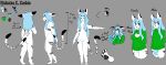  5_fingers :3 anthro aqua_hair bottomless clothed clothing cute female fur girly long_tongue male markings model_sheet nicholas_c._corbin panties simple_background solo tongue trinity_night turtleneck underwear white_fur youtuber 
