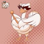  2018 avian beak big_breasts bird breasts digital_media_(artwork) duck feathered_wings feathers female feral freepancakes halftone_background hi_res madam nintendo pattern_background pok&eacute;mon pok&eacute;mon_(species) pok&eacute;mon_gold_beta simple_background solo tail_feathers video_games white_feathers wings 