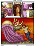  alien antennae bobbydando brown_eyes brown_hair clothed clothing colored comic fairies_vs_tentacles fairy female hair humanoid monster nihallaks_(species) not_furry tentacles 