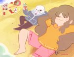  2015 angry animated_skeleton bee_(bee_and_puppycat) bee_and_puppycat beverage bone canine cartoon_hangover cat crossover dog feline female group humanoid hybrid male mammal natouu not_furry_focus papyrus_(undertale) puppycat relaxing sans_(undertale) skeleton undead undertale video_games 