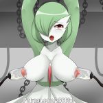  areola arms_above_head breast_milking breasts chain eyelashes female gardevoir hair hair_over_eye humanoid lactating machine milk milking_machine nintendo nipples not_furry nude open_mouth pok&eacute;mon pok&eacute;mon_(species) saliva solo tears tongue tongue_out url video_games z666ful 