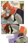  2018 akiric anthro bed border canine clock clothed clothing comic dialogue dipstick_ears disney duo english_text female fox gloves_(marking) green_eyes inside judy_hopps lagomorph lying male male/female mammal markings necktie nick_wilde on_side panties pillow rabbit side-tie_panties speech_bubble spooning text topless underwear white_border zootopia 