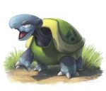  claws commentary creature dirt full_body grass no_humans pokemon pokemon_(creature) pokemon_gsc_beta scales shadow shell solo standing turtle twarda8 unnamed_turtle_(pokemon_gsc_beta) watermark web_address white_background 