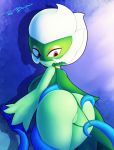  2018 big_breasts big_butt breasts butt clothing female flora_fauna flower hair hi_res humanoid looking_back mammal nintendo not_furry panties panty_pull plant pok&eacute;mon pok&eacute;mon_(species) pussy red_eyes roserade short_hair simple_background sirredbenjamin solo standing tentacles thick_thighs underwear video_games 