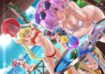 :d ;) abigail_williams_(fate/grand_order) arm_support arm_up arms_up ball bangs bare_arms bare_legs bare_shoulders barefoot beach beachball bendy_straw bikini black_bikini blonde_hair blue_eyes blue_hawaii blue_sky blush bow bracelet breasts cleavage closed_eyes closed_mouth cloud collarbone commentary_request crazy_straw creature crossed_legs cup day drink drinking_glass drinking_straw dutch_angle eyebrows_visible_through_hair eyewear_on_head fate/extra fate/grand_order fate_(series) flower food fou_(fate/grand_order) glass_table green_eyes hair_between_eyes hair_flower hair_intakes hair_ornament hair_over_one_eye halter_top halterneck hand_in_hair heart_straw highres holding holding_ball holding_food horizon horns jewelry katsushika_hokusai_(fate/grand_order) large_breasts layered_bikini leaning_forward long_hair mash_kyrielight multicolored multicolored_bikini multicolored_clothes multiple_girls navel nero_claudius_(fate) nero_claudius_(fate)_(all) ocean one_eye_closed oni oni_horns open_mouth orange_bow orange_flower outdoors palm_tree parted_bangs partial_commentary popsicle purple_eyes purple_flower purple_hair railing red-framed_eyewear red_bikini red_eyes red_flower revision sand sarujie_(broken_monky) seashell shell short_hair side-tie_bikini side_ponytail sidelocks silver_hair sitting sky small_breasts smile sparkle starfish striped striped_bikini sunglasses sunlight sweat swimsuit table thigh_gap tomoe_gozen_(fate/grand_order) tongue tongue_out transparent tree under_table underboob very_long_hair water white_bikini 