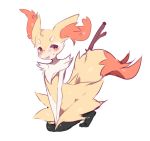  ambiguous_gender anthro blush braixen dipstick_tail fluffy fluffy_tail fredek666 inner_ear_fluff kneeling looking_at_viewer multicolored_tail nintendo open_mouth pok&eacute;mon pok&eacute;mon_(species) simple_background smile solo video_games white_background 